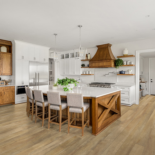 kitchen with luxury flooring